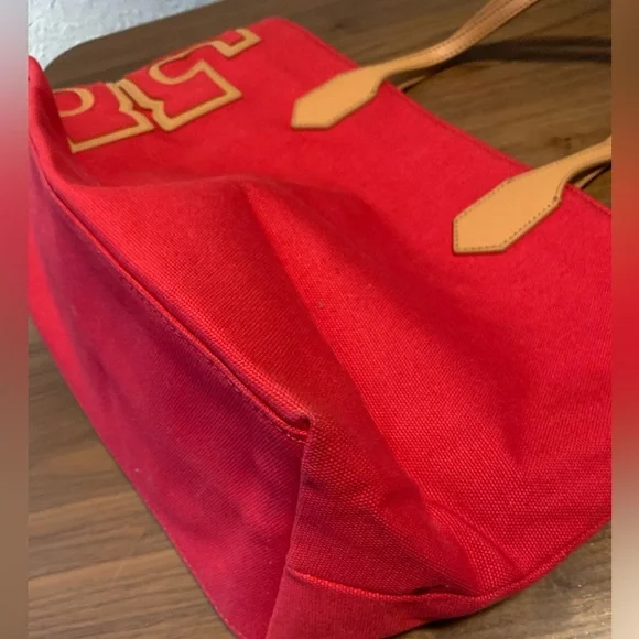 Tory Burch New w/out tags canvas tote. Color: Red - Picture 8 of 8